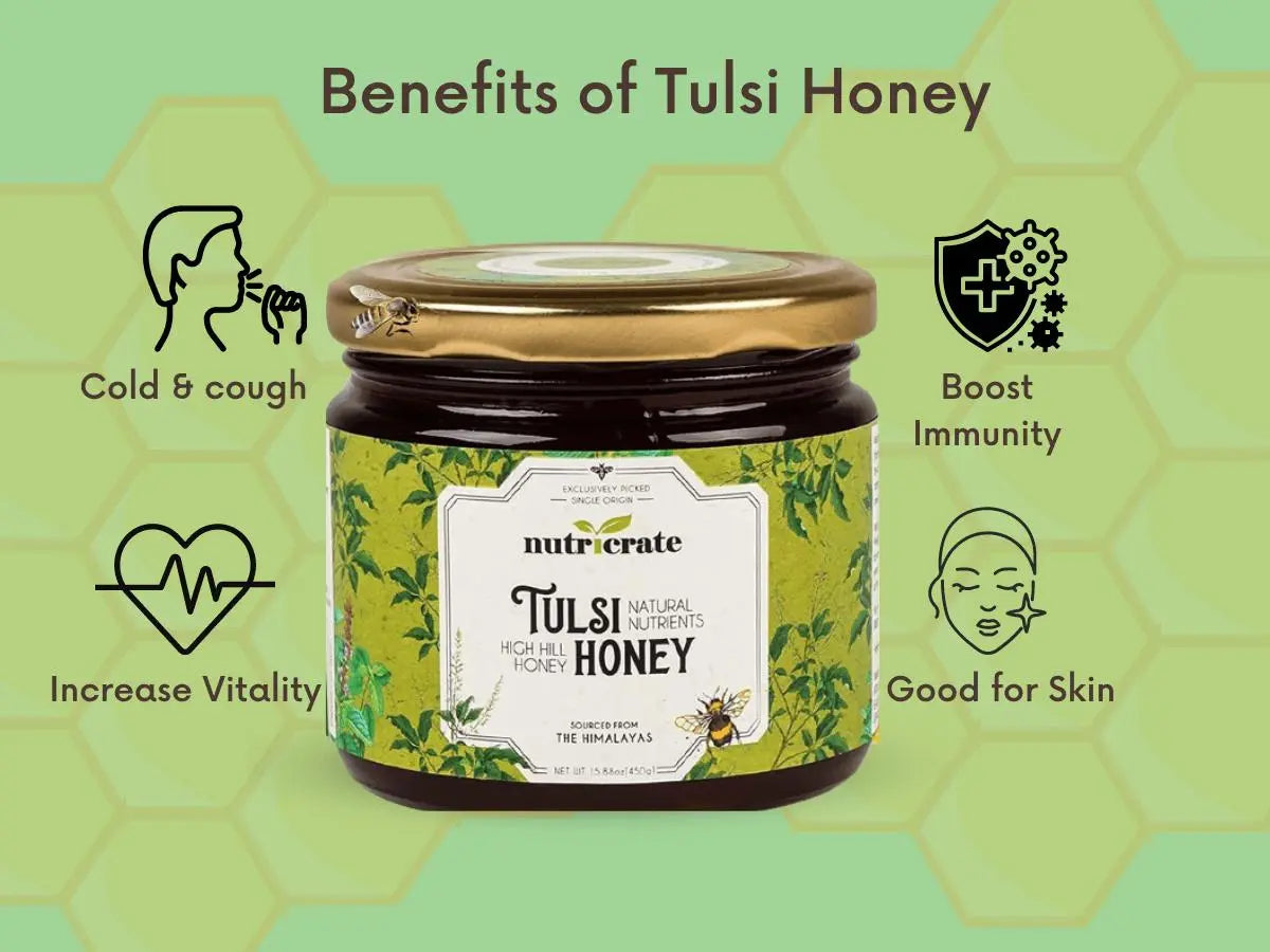 Nutricrate 100% Pure & Raw Tulsi Honey from the Deep jungles of The Himalayas. 