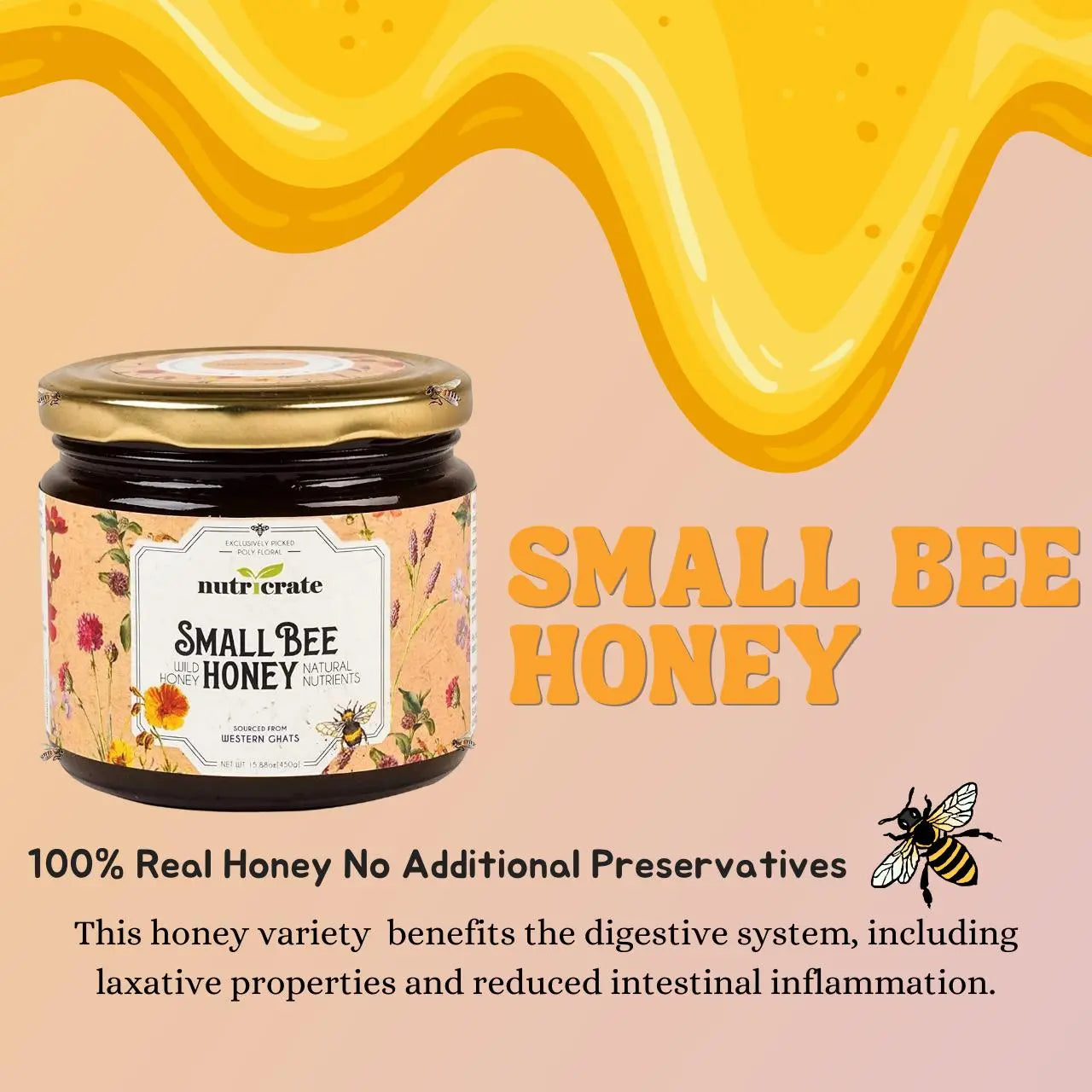 Nutricrate Smallbee Honey 450gm | Pack of 2 