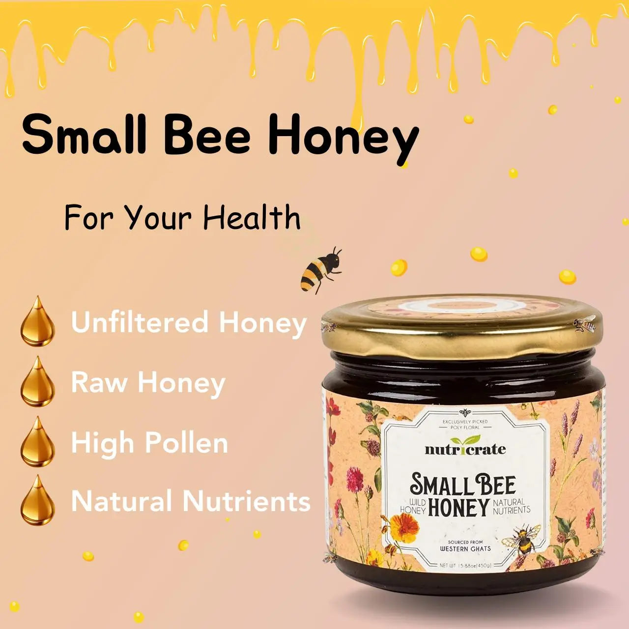 Nutricrate Smallbee Honey 450gm | Pack of 2 